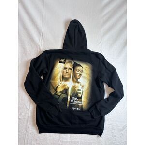 UFC 208 Holm vs De Randamie Black Full Zip Long Sleeve Hoodie Men's Large *